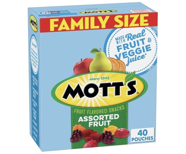 Mott's Fruit Flavored Snacks, Assorted Fruit, Family Pack, Gluten Free, Stocking Stuffer, 40 ct